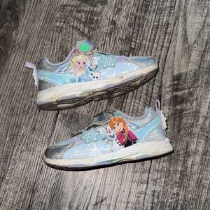 2/$10- Disney Frozen Girls' Sneakers in Silver and Aqua